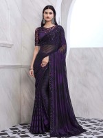 Royal Indigo Pattern Silk Saree